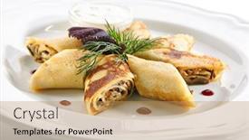  Presentation with white plate - Cool new presentation theme with beautiful-serving-white-restaurant-plate backdrop and a coral colored foreground