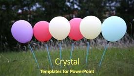 Presentation with balloons - PPT theme consisting of beautiful-set-of-balloons background and a  colored foreground