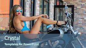  Presentation with fighter jet model - PPT layouts consisting of beautiful sexy - gorgeous brazilian blonde bikini model background and a  colored foreground