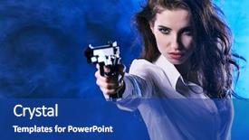  Presentation with sexy girl - Slide deck consisting of beautiful sexy girl holding gun background and a ocean colored foreground