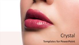  Presentation with sexy santa woman red - Audience pleasing PPT layouts consisting of beautiful sexy plump woman lips backdrop and a coral colored foreground