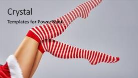  Presentation with santa - Slide deck enhanced with beautiful sexy woman in santa claus clothes background and a light gray colored foreground