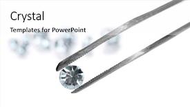  Presentation with crystal - PPT layouts enhanced with crystal diamond in the tweezers background and a white colored foreground
