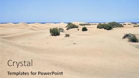  Presentation with sand dunes - Beautiful PPT theme featuring beautiful-shore-landscape-of-white backdrop and a lemonade colored foreground