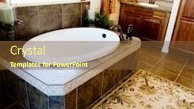  Presentation with bathroom - Beautiful theme featuring beautiful showcase bathroom interior backdrop and a tawny brown colored foreground