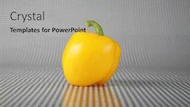  Presentation with stem - Amazing presentation theme having beautiful-single-yellow-bell-pepper backdrop and a light gray colored foreground