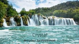  Presentation with dalmatia - Beautiful PPT theme featuring beautiful-skradinski-buk-waterfall backdrop and a light blue colored foreground