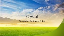  Presentation with sky - Colorful slide deck enhanced with beautiful sky and sunset fields backdrop and a lemonade colored foreground