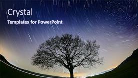  Presentation with night sky - Beautiful PPT theme featuring beautiful-sky-at-night backdrop and a navy blue colored foreground