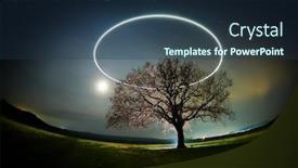  Presentation with night sky - Cool new slide set with beautiful-sky-at-night backdrop and a tawny brown colored foreground