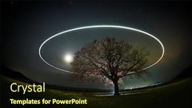  Presentation with night sky - Presentation theme having beautiful-sky-at-night background and a wine colored foreground