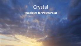  Presentation with beautiful nature - Presentation theme enhanced with beautiful-sky-sunset-clouds-nature background and a ocean colored foreground