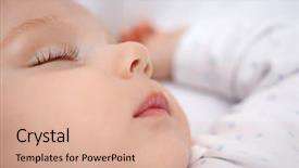  Presentation with baby sleeping - Cool new PPT layouts with beautiful sleeping baby in bed backdrop and a coral colored foreground