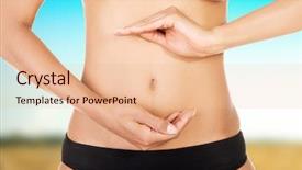  Presentation with slim belly - Theme enhanced with beautiful slim female belly with hands on it background and a lemonade colored foreground