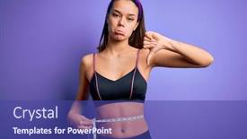  Presentation with tape measure - Audience pleasing slides consisting of beautiful-slim-girl-controlling-weight backdrop and a ocean colored foreground