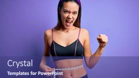  Presentation with tape measure - Audience pleasing PPT theme consisting of beautiful-slim-girl-controlling-weight backdrop and a ocean colored foreground