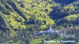  Presentation with colonial - Slides featuring beautiful-small-colonial-village background and a ocean colored foreground