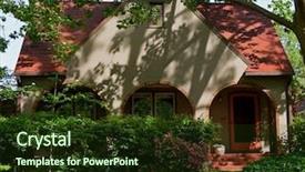  Presentation with tree - Audience pleasing PPT layouts consisting of beautiful small house with lots backdrop and a tawny brown colored foreground