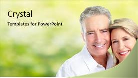  Presentation with senior couple - Slides consisting of beautiful smile - happy senior loving couple background and a  colored foreground