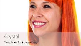  Presentation with caring - PPT layouts consisting of beautiful smile of a redhead woman she is caring her teeth background and a lemonade colored foreground