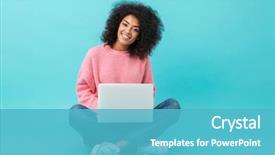  Presentation with lotus - PPT layouts with beautiful smile using silver notebook background and a teal colored foreground