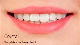  Presentation with pink and white roses - Amazing PPT layouts having beautiful smile with white teeths backdrop and a lemonade colored foreground