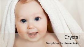  Presentation with quilt - Colorful PPT theme enhanced with beautiful smiling baby wrapped backdrop and a soft green colored foreground