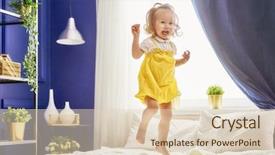  Presentation with cute baby - Slide deck with beautiful smiling cute baby girl background and a lemonade colored foreground