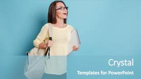  Presentation with smiling little girl - Colorful PPT layouts enhanced with beautiful smiling girl with bagpack backdrop and a  colored foreground