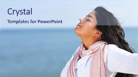  Presentation with native american indians - Amazing presentation having beautiful smiling hopeful native american backdrop and a sky blue colored foreground