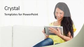  Presentation with latino - Cool new theme with beautiful-smiling-latino-using backdrop and a white colored foreground