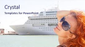  Presentation with beautiful black women smiling - Cool new presentation with beautiful smiling woman and cruise backdrop and a sky blue colored foreground