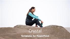  Presentation with cold water - Slides enhanced with beautiful-smiling-woman-resting background and a coral colored foreground