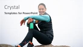  Presentation with cold water - Slide deck consisting of beautiful-smiling-woman-resting background and a sky blue colored foreground