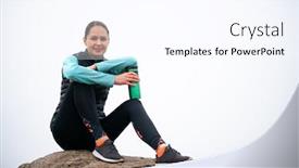  Presentation with cold water - Beautiful theme featuring beautiful-smiling-woman-resting backdrop and a pink colored foreground