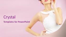  Presentation with jasmine spring flowers - Colorful PPT theme enhanced with beautiful smiling woman with spring backdrop and a  colored foreground