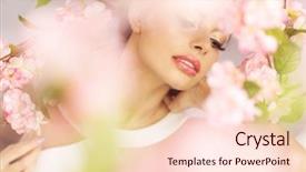  Presentation with beautiful spring flowers - Audience pleasing slide deck consisting of beautiful smiling woman with spring flowers backdrop and a lemonade colored foreground