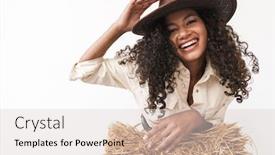  Presentation with cowgirl - Cool new presentation theme with beautiful-smiling-young-african-cowgirl backdrop and a lemonade colored foreground