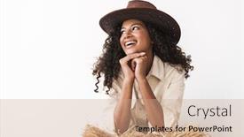  Presentation with cowgirl - Amazing slides having beautiful-smiling-young-african-cowgirl backdrop and a coral colored foreground