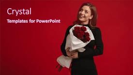  Presentation with roses - Presentation with beautiful-smiling-young-woman background and a crimson colored foreground