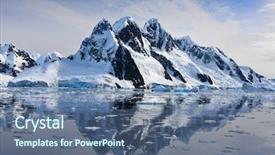  Presentation with blue mountain - Audience pleasing PPT layouts consisting of beautiful snow-capped mountains backdrop and a ocean colored foreground