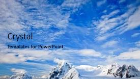  Presentation with blue mountain - PPT layouts with beautiful snow-capped mountains background and a light blue colored foreground