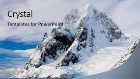  Presentation with blue mountain - Slides consisting of beautiful snow-capped mountains background and a light gray colored foreground