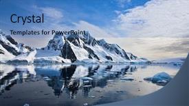  Presentation with ice mountain - Slides featuring beautiful snow-capped mountains background and a teal colored foreground