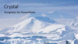  Presentation with blue mountain - PPT theme with beautiful snow-capped mountains background and a light blue colored foreground