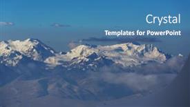  Presentation with mountains - Beautiful slide set featuring beautiful-snowcapped-high-mountains-panorama backdrop and a teal colored foreground