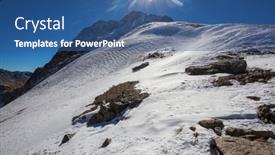  Presentation with mountains - Slide set enhanced with beautiful-snowcapped-high-mountains-peak background and a ocean colored foreground