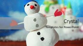  Presentation with snowmen - Beautiful slides featuring business man touching computer tablet with 2017 number new year concept backdrop and a wine colored foreground