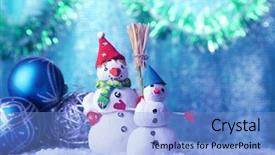  Presentation with snowmen - Audience pleasing PPT layouts consisting of beautiful snowmen and christmas decor on bright background backdrop and a light blue colored foreground