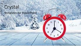  Presentation with alarm - Cool new theme with beautiful snowy landscape daylight saving backdrop and a light blue colored foreground